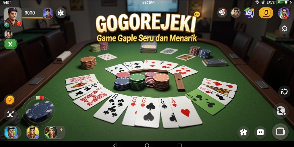Screenshot GOGOREJEKI menampilkan suasana permainan Gaple yang seru.