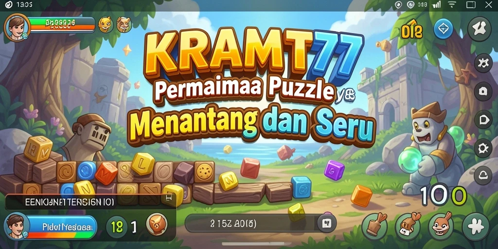 Screenshot utama KRAMAT77 menampilkan gameplay puzzle yang menarik.
