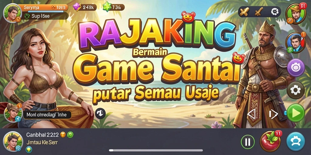 Tampilan screenshot gameplay seru RAJAKING dengan grafis yang cerah.
