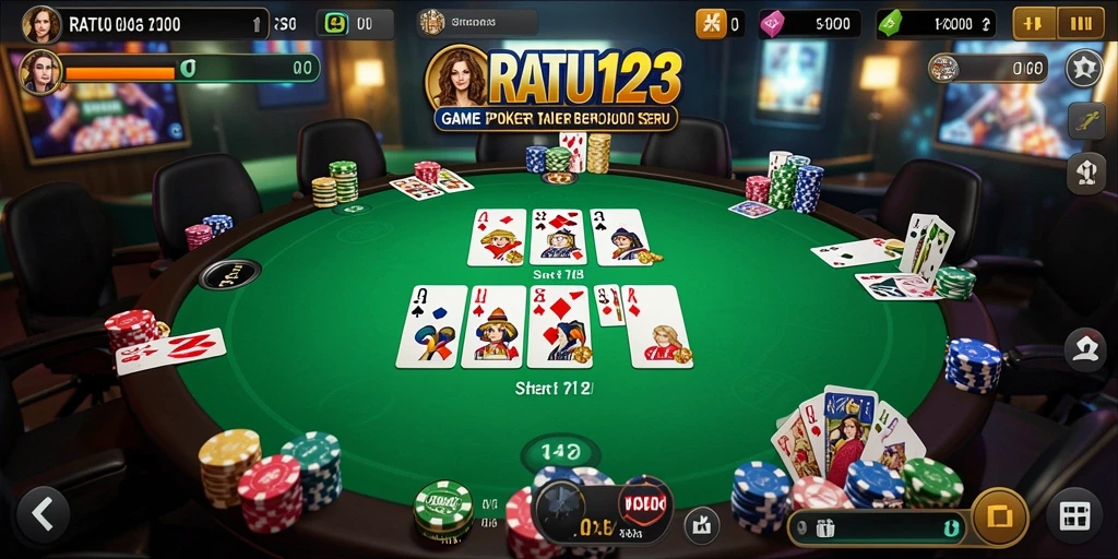 Tangkapan layar RATU123 menampilkan gameplay poker yang seru dan interaktif.