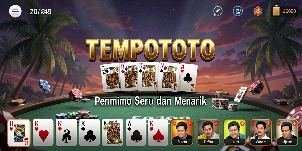 Screenshot gameplay TEMPOTOTO yang menampilkan keseruan permainan domino.