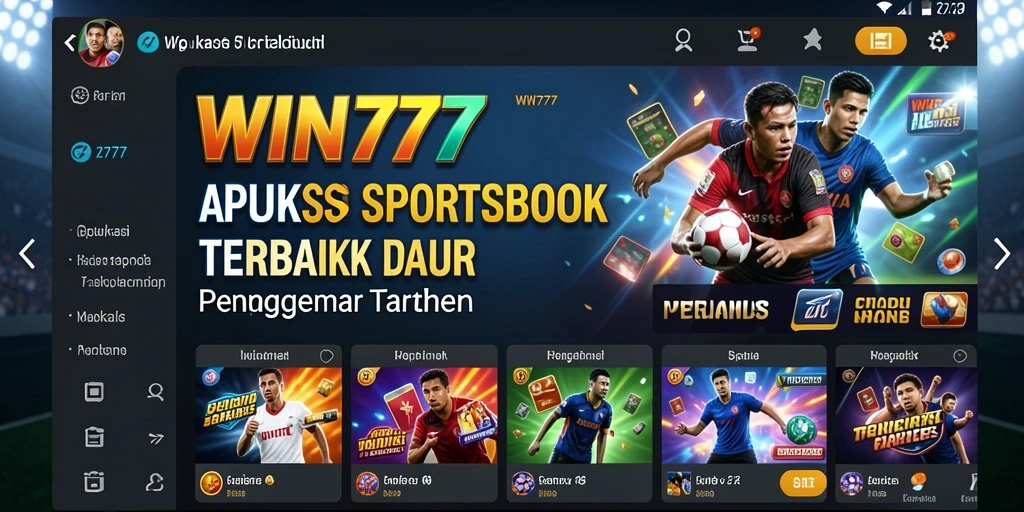 Screenshot gameplay WIN777 yang menampilkan antarmuka Sportsbook.