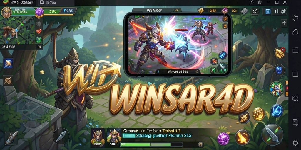 Tangkapan layar utama WINSTAR4D menampilkan pertarungan strategi yang mendebarkan.